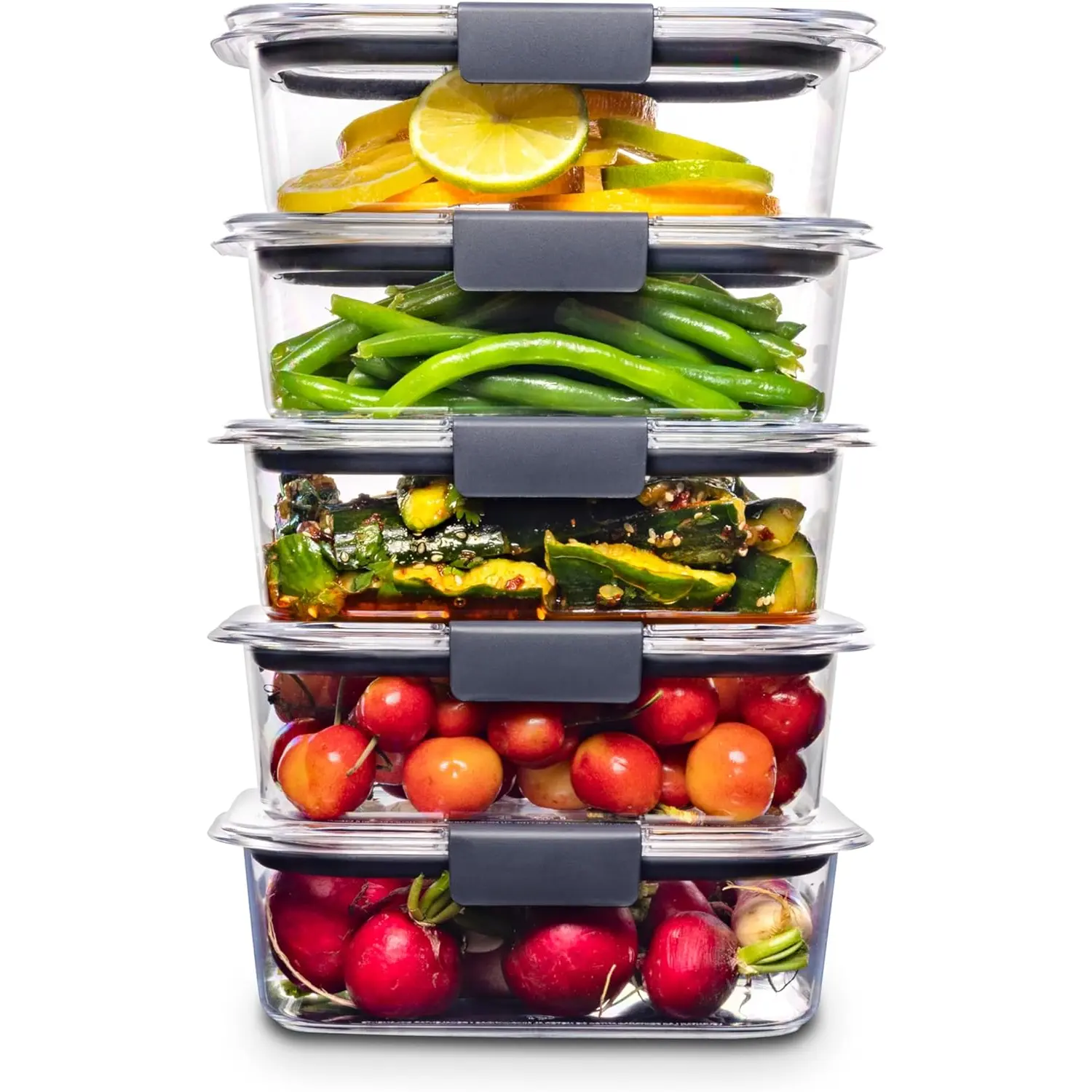 Brilliance Food Storage Containers BPA Free Airtight Lids Ideal for Lunch Meal Prep & Leftovers Set of 5 (3.2 Cup) Rubbermaid