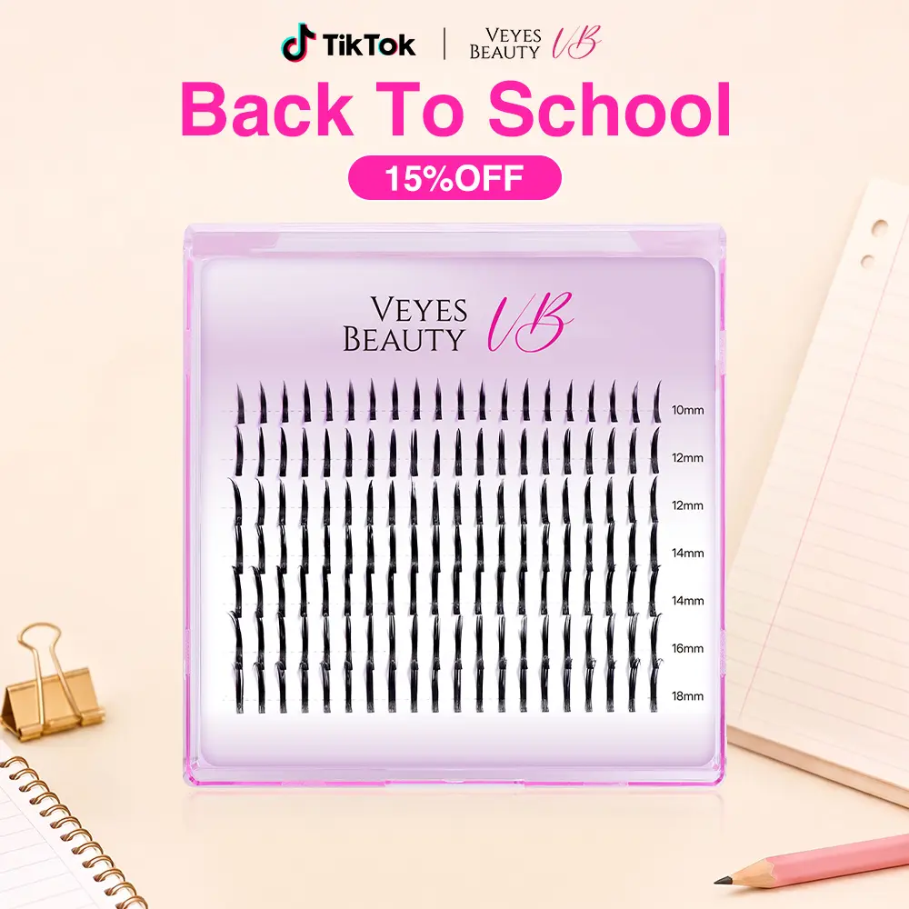 VEYESBEAUTY Flash Spike Cluster Lash ndividual Lashes 10mm-18mm Mix Length Wispy Lash Clusters Wispy Lightweight Softness Weightless Makeup Eyelash Extensions