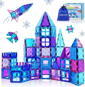 Easter Gift  Magnetic Tiles 3D Frozen Princess Castle – Educational Magnetic Building Blocks, Pretend Play Toys for Girls & Boys Ages 3+