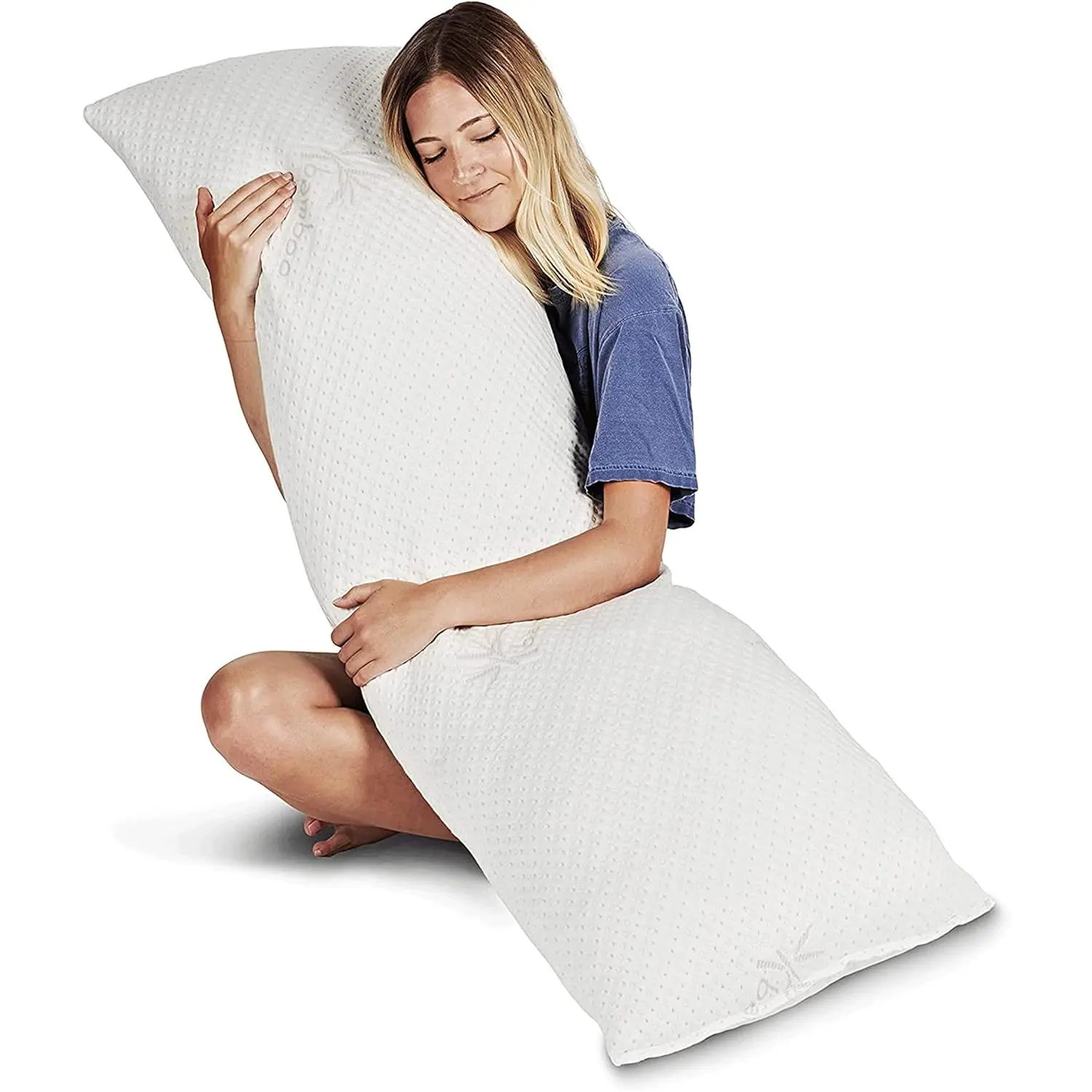 Pillow for Adults - Breathable, Full  Pillow for Side Sleepers - Shredded Memory  Gel - Cooling Long Pillow Supports ,  &  - 20x54 White