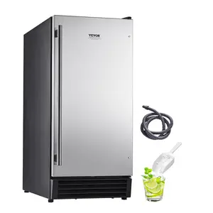 【fathersdaygift】VEVOR Undercounter Built-in Ice Maker, TikTokShopBlackFriday, 50 Lbs/Day Under Counter Ice Maker Machine with Drain Pump Reversible Door Stainless Steel, Freestanding Ice Maker for Commercial Home Kitchen