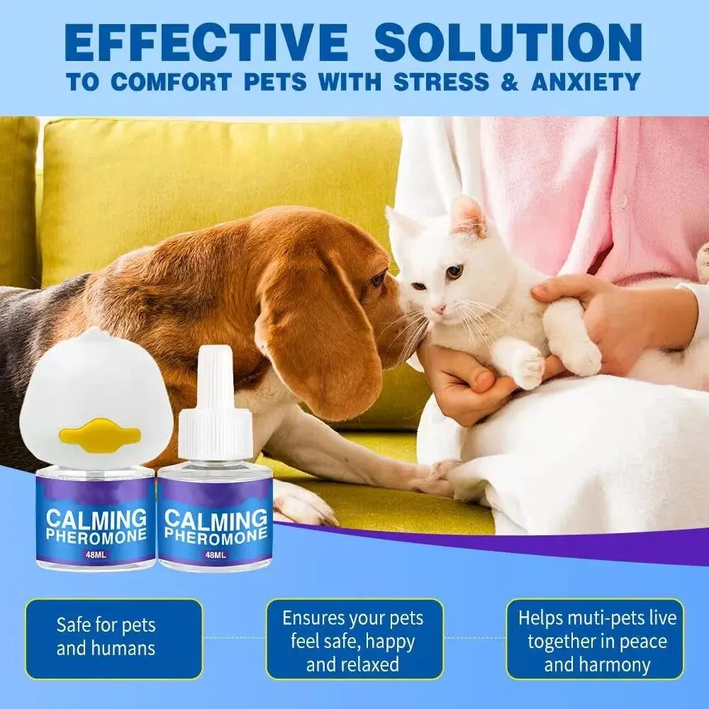 60-Day Dog Calming Diffuser Kit - Dog Pheromone Diffuser for Stress, Destructive Behavior, Pee Accidents, Separation Anxiety, Barking, Aggression & Chewing - 60-Day Refills Included