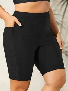 【Summer Turn-Up】【Tammy Control】BlOOMCHIC Plus Size Textured Side Pockets Sculpting Swim Bottoms [M-6X] 2026 Summer Pick for Mother's Day