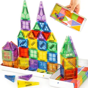 Magnetic Blocks-60 PCS Magnetic Building Blocks Magnetic Tiles Stacking, Build Mine Magnet World Set, STEM Montessori Sensory Toys magnet blocks Cubes Creativity Outdoorfun minecraft magnetic blocks