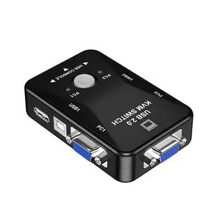 Manual 2 In 1 Out USB KVM Switcher 2 Port Printer Sharing For PC Server Multi Port