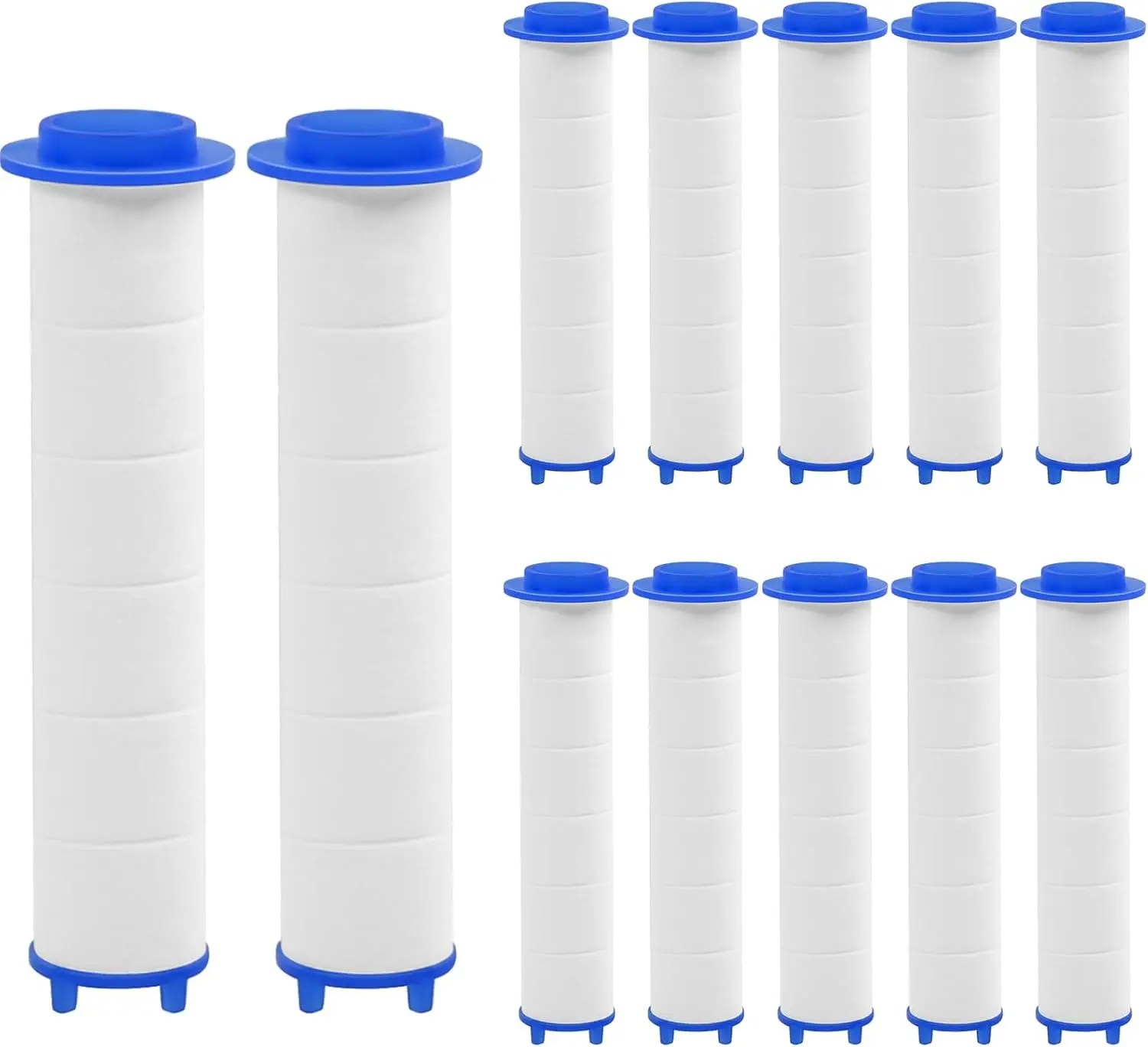 12 PCS Shower Filter Replacement - Shower Head Filter for Hard Water with Pp Cotton, 3.74x0.94 Inch, Plastic, Vortex Shower Head
