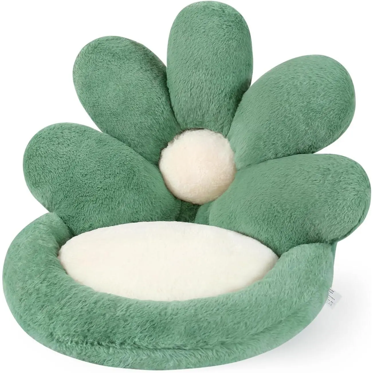 Flower Shape Chair Pillow Cute Seat Cushion 19 inch Comfy Lazy Sofa Floor Pillows Dorm Seating for Bedroom Decor Green
