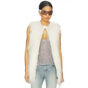 Jaded London Mongolian Biker Gilet in White