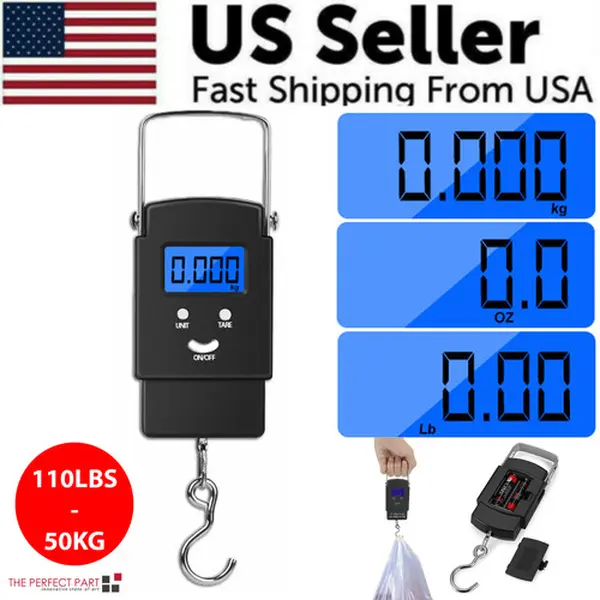 Digital Hanging Scale 50KG 110lbs x 0.02lb Travel Luggage Scale Fishing Scale