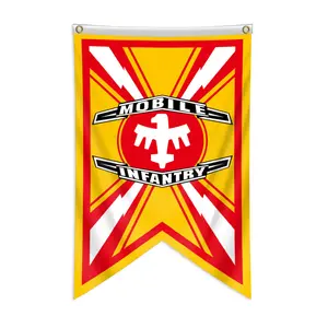 1pc, Mobile Infantry Flag Banner, Burgee Flag, Decorative Banner, Single-Sided Printing, 2.5x4ft (75*125cm), 2 Grommets, for Home, Room, Party, Activities, Dorm, Man Cave, Boys Bedroom, Wall Decoration