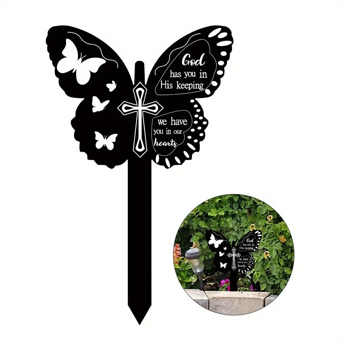 Butterfly Shaped Acrylic Garden Plaque, Waterproof Durable Garden Stake, Outdoor Tribute Sign, Home Decor Supplies for Garden Yard Lawn