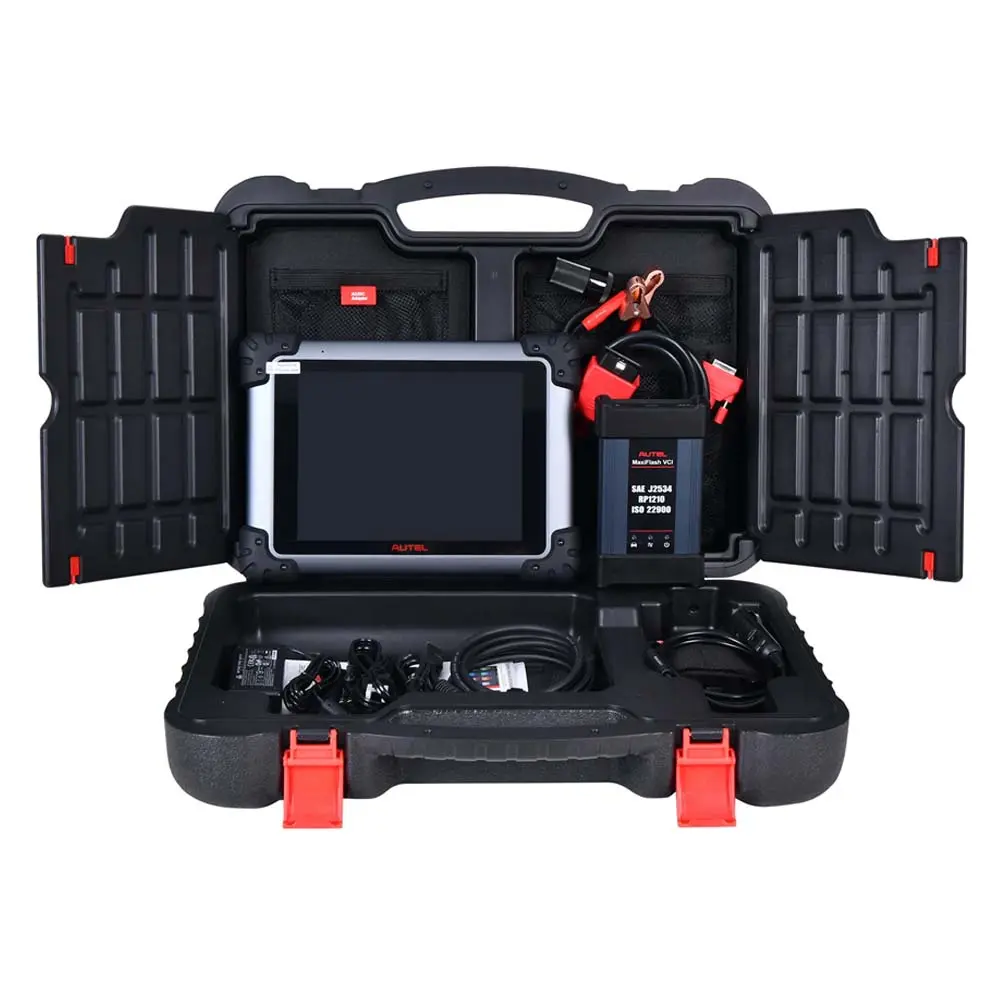 Autel MaxiSys Elite II Pro Automotive Full System Diagnostic Tool, Rugged Rubberized Tablet with ECU Coding, OE-Level Functionality, SAE J2534-1 & -2 Compliance, Multi-Makes Vehicle Update Support, Mini USB Cable, Packing List, Quick Reference Guide