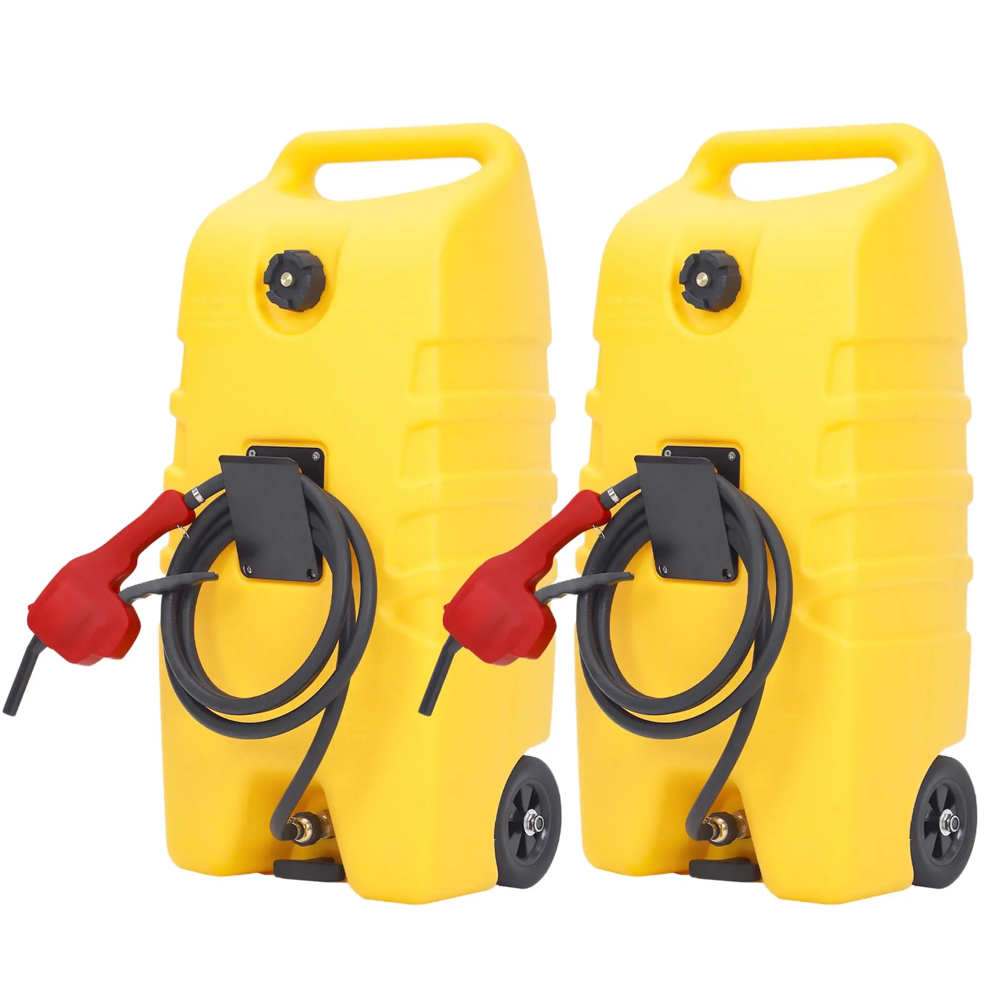 [Football Fan SeasonDeal] Automotive Fuel Caddy, 53L Portable Gas Tank Container with Wheels & Straps, Petrol Diesel Storage Can, Petrol Canister for Car Truck, Yellow Engine & Transmission Repair Tools