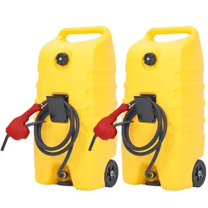 Automotive Fuel Caddy, 53L Portable Gas Tank Container with Wheels & Straps, Petrol Diesel Storage Can, Petrol Canister for Car Truck, Yellow Engine & Transmission Repair Tools