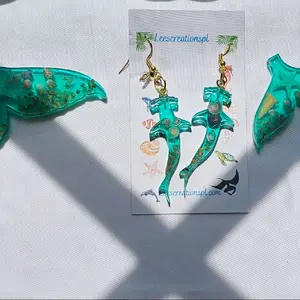 Leescreationspl Shark Earrings - Unique Design with Turquoise Color and Gold Accents by Leescreationspl
