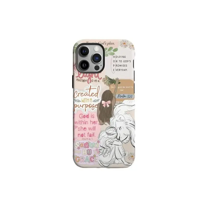 Coquette Christian Cellphone Casing - Faith-Inspired Protective Heavy-Duty Shockproof Cover with Polycarbonate-TPU, UV Protection, Glossy Finish, Easy Cleaning, Compatible with iPhone 11-17 Pro/Plus/Pro Max, Tech Accessories Gift for Friends