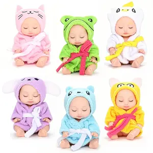 6 4-inch mini baby dolls, cute handmade doll clothes, lifelike reborn baby dolls, suitable for children and babies to shower, Easter basket birthday gifts suitable for children aged 3 and above.