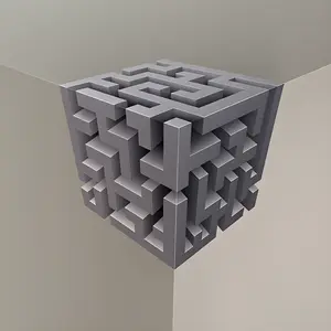 Naked-eye 3D visual illusion maze wall sticker