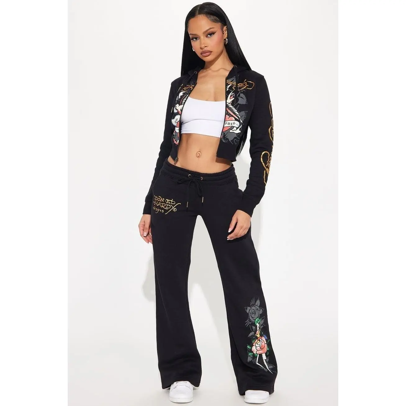 Ed Hardy Swallow Bird Sweatpant - Black T