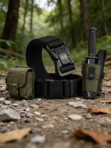 Men's Tactical Adjustable Belt, Multifunctional Military Quick Release Buckle, Sports Canvas Waistband, Suitable for Daily Commute and Training