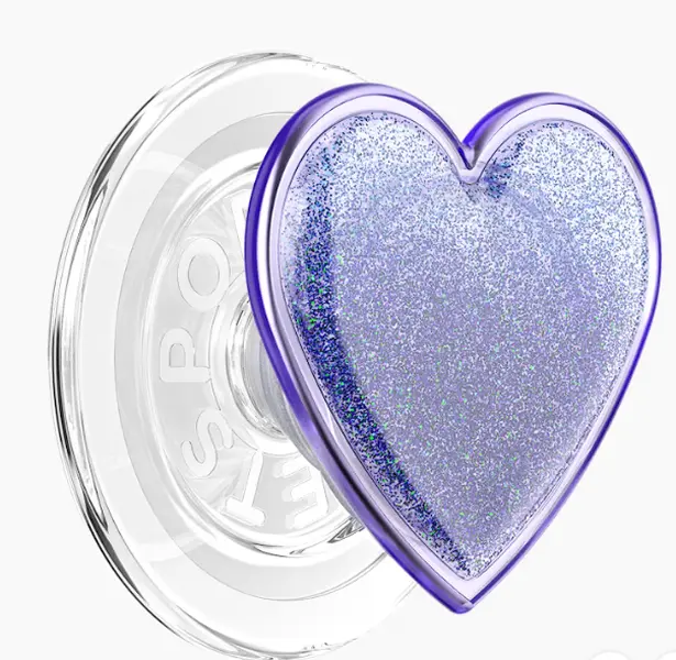 MagSafe Compatible PopGrip Cellphone Holder & Mount - Lavender Squishy Heart Shape, Stylish Smartphone Accessory, Accessories, Magsafe Compatible With Magsafe