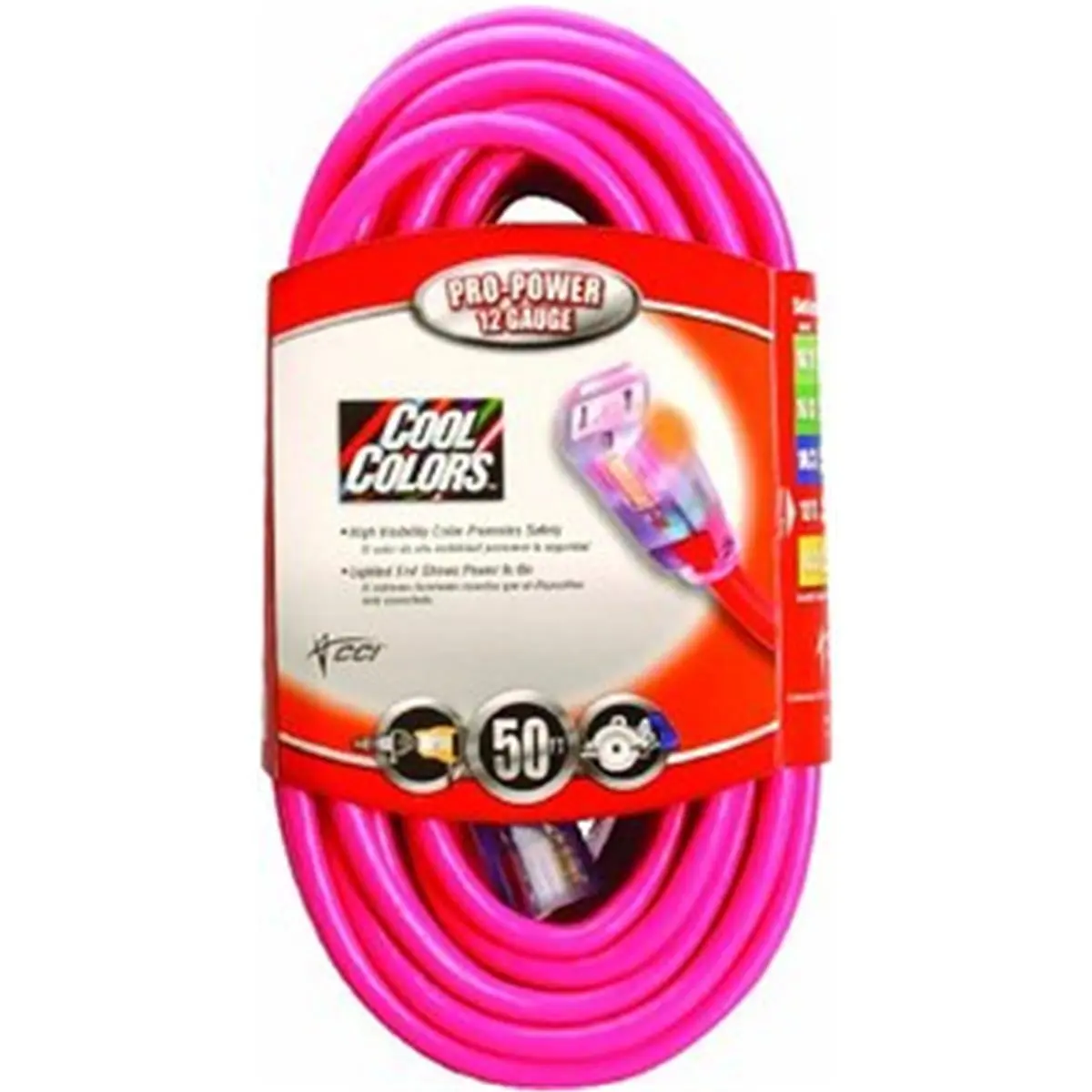 Coleman Cable 172-02578-00 Extension Cord, 50 ft Green, Lighted End, for Motorcycle Brake System Maintenance