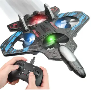 2026 New Remote Control Jet Fighter Plane Jet Toy for Kids 360° Stunt Flips, Colorful LED Lights, Easy RC Drone Toy for Beginners gifts for kids