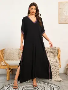 Women's Kaftan Dress, Stylish Caftan Design, Plus Size Beach Cover Up, Soft Lounge Wear, Perfect for Casual & Daily Use, Boho Casual Kaftan
