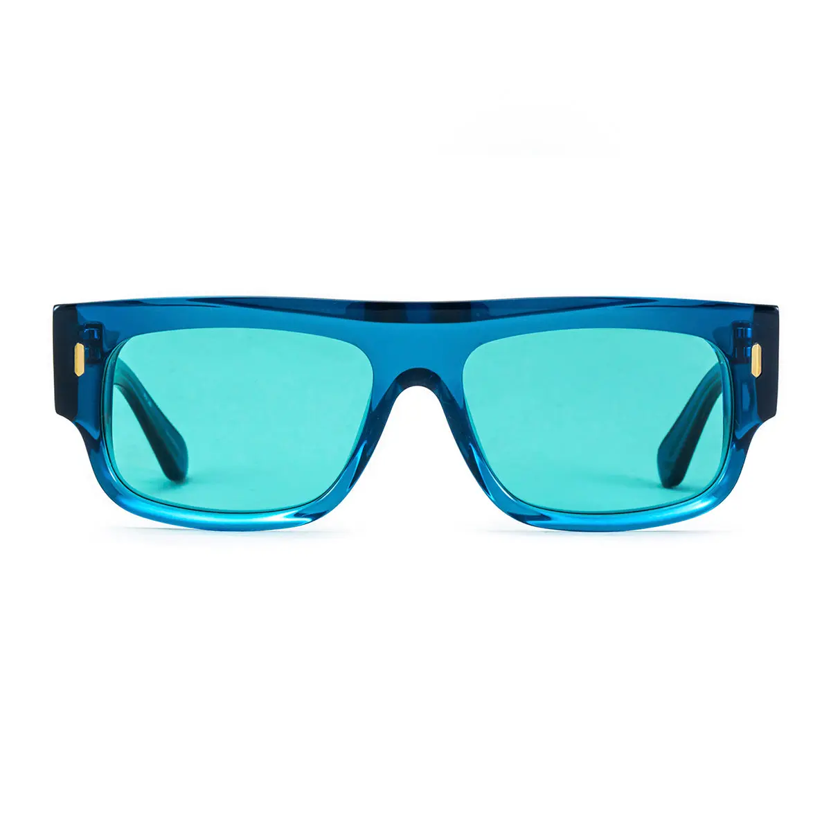 Infinit Glasgow Eco Briller Rectangle Sunglasses, Translucent Blue + Turquoise