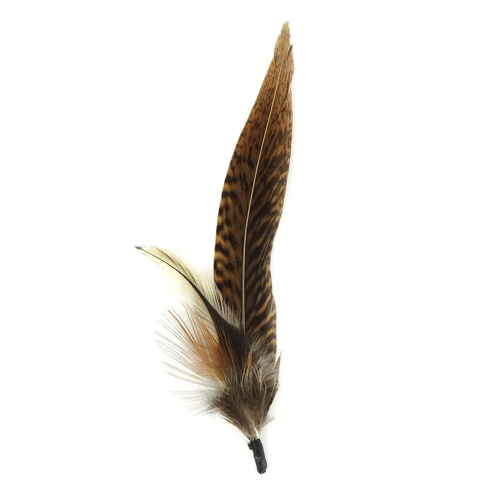 Light Hat Feather Trim With Pheasant and Hackle - Natural
