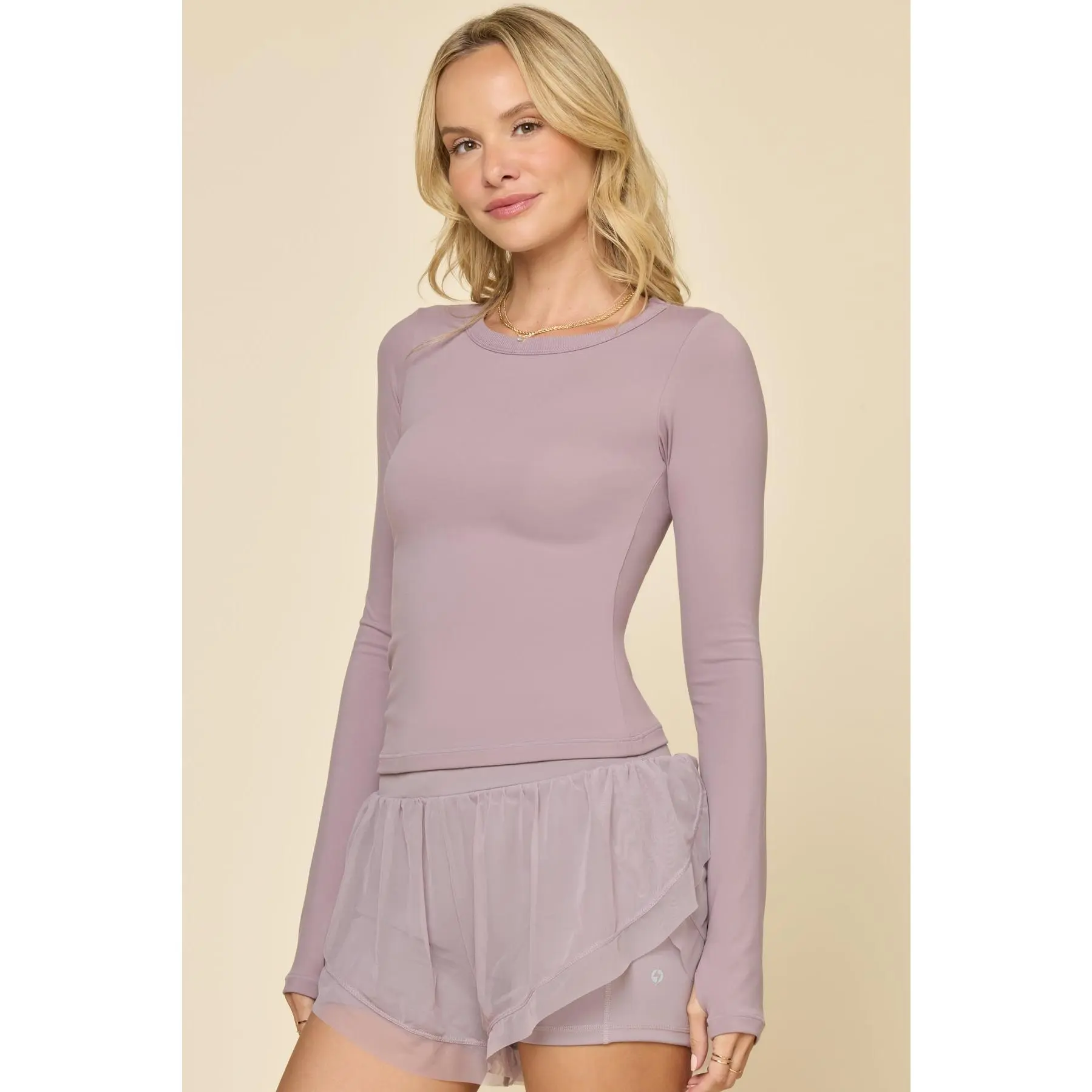 Call Me Baby Long Sleeve Top - Dusty Mauve