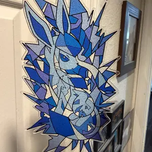 Ice Eeveelution Acrylic Stained Glass UV Printed Suncatcher