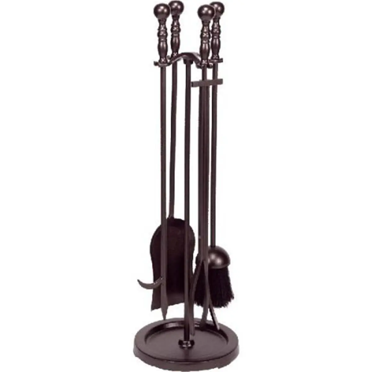 212 MAIN 5-Piece Tall Steel Fireplace Tool Set - Bronze Finish, for Home Fireplace Use, Five Pieces