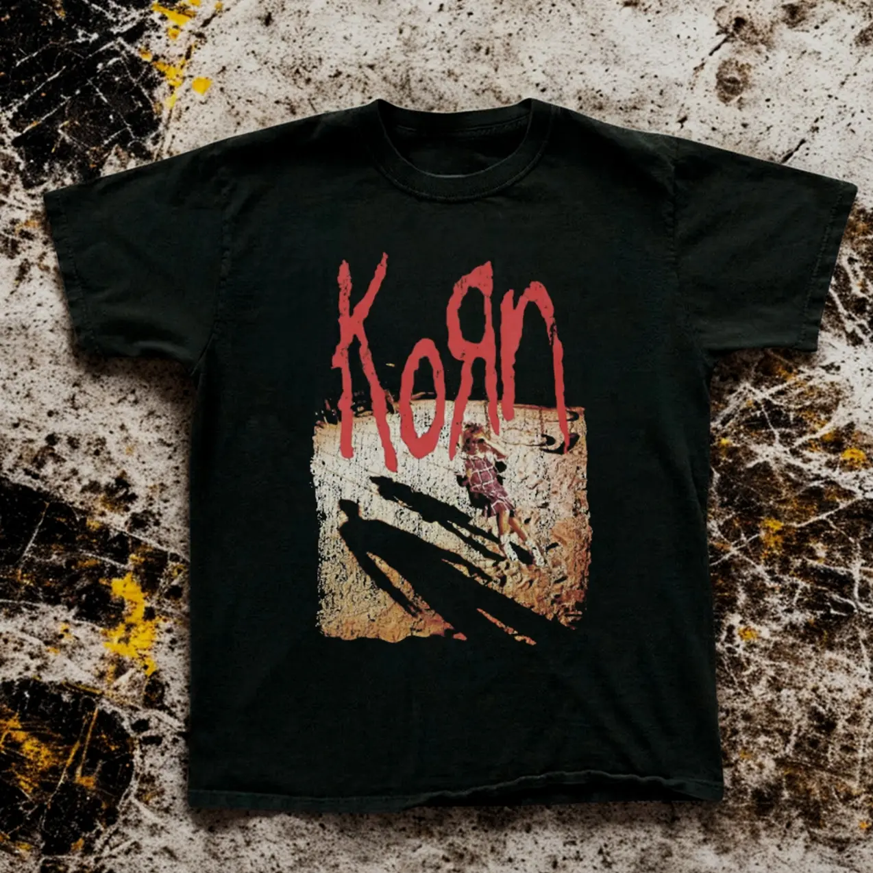 Vintage Korn Self Titled Album T-Shirt, Retro 90s Nu Metal Band Graphic Tee, Heavy Metal Rock Concert Shirt, Music Fan Gift