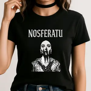 Nosferatu Graphic Tee - Spooky Fashion, Halloween Shirt, Unisex Top, Vintage Movie T-Shirt, Dark Aesthetic Apparel Casual Fabric Womenswear shirts men