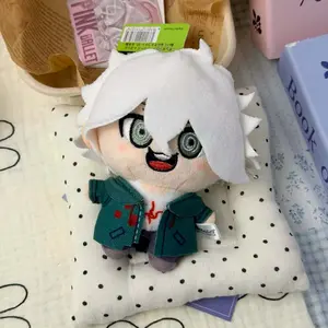 Cartoon 10CM Danganronpa plush toy keychain anime Enoshima Junko Kirigiri Kyoko Naegi Makoto Nanami Chiaki Cosplay Stuffed doll