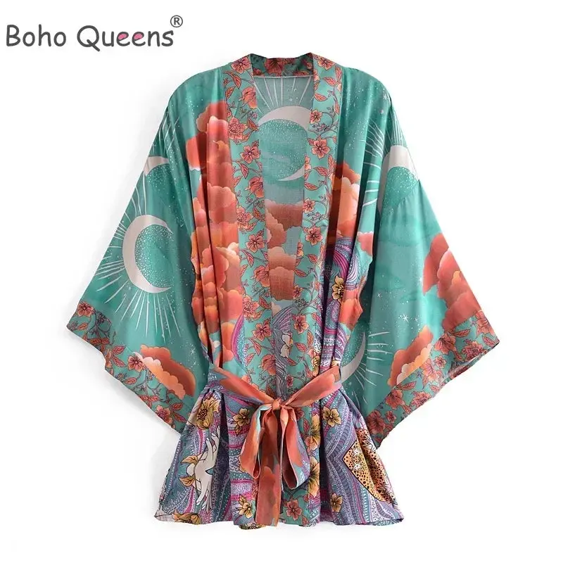 Boho Floral Batwing Maxi Dress