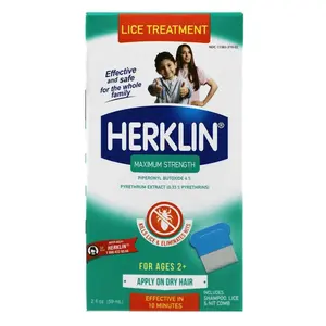 HERKLIN SHAMPOO FOR LICE EGGS MATA PIOJOS Y LIENDRES FREE COMB/PEINE