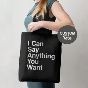 Custom Tote Bag, canvas personalized tote with custom text, tote bag for women, custom gift idea for friend, gift for her, teacher totebag #605