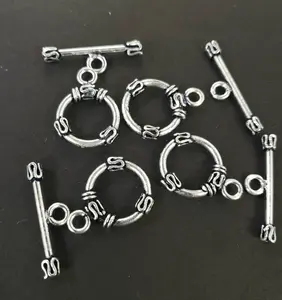 925 Sterling Silver Bali  15mm toggle clasp, vintage Handmade, antique heavy duty toggle clasp for jewelry making. 1 set or bulk