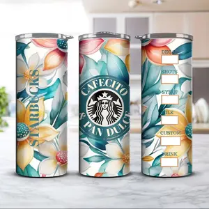 Starbucks Cafecito & Pan Dulce 20oz Floral Tumbler with Custom Drink Options and Colorful Floral Design