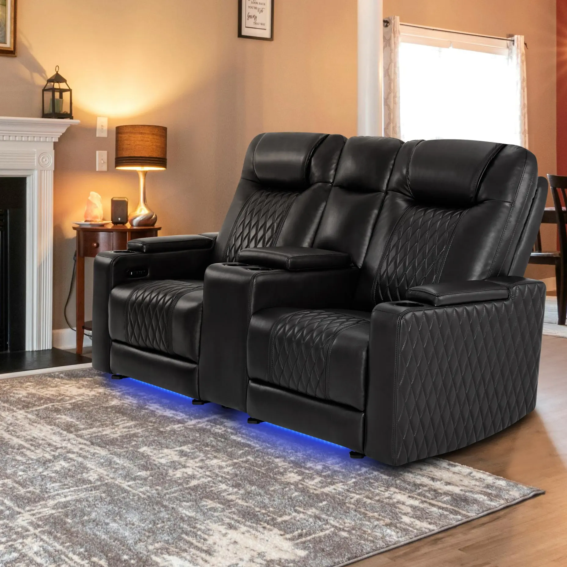 MCombo Power Reclining Loveseat - Living Room Couch, Indoor Home Theater Seating, Model HTS886