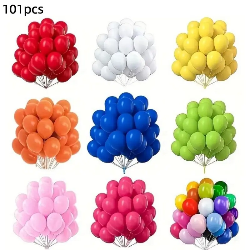 101 Pieces 5 Inch Latex Balloons, Balloon Set, Colorful Party Decorations, Birthday Wedding Valentine Christmas New Year Outdoor Room Background, Balloons For Balloon Arch