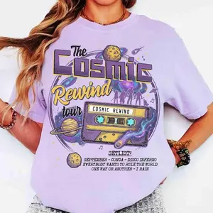 Comfort Color Guardian of the Galaxy Rewind Tour Shirt, Trip Matching Shirt, Cosmic Rewind Set List Tee, World Tee