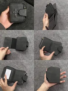 Coin and Card Wallet Chrome H - Large capacity credit card organizer for men and women