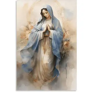 Virgin Mary Poster The Marias Picture Virgen De Guadalupe Traditional Catholic Icon Canvas Prints, Madonna Modern Christian Art Home Decor  12x18inch(30x45cm) Artistic Gift