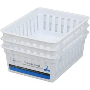 Basic Square Mini Bin Storage Trays - White - 3pk by