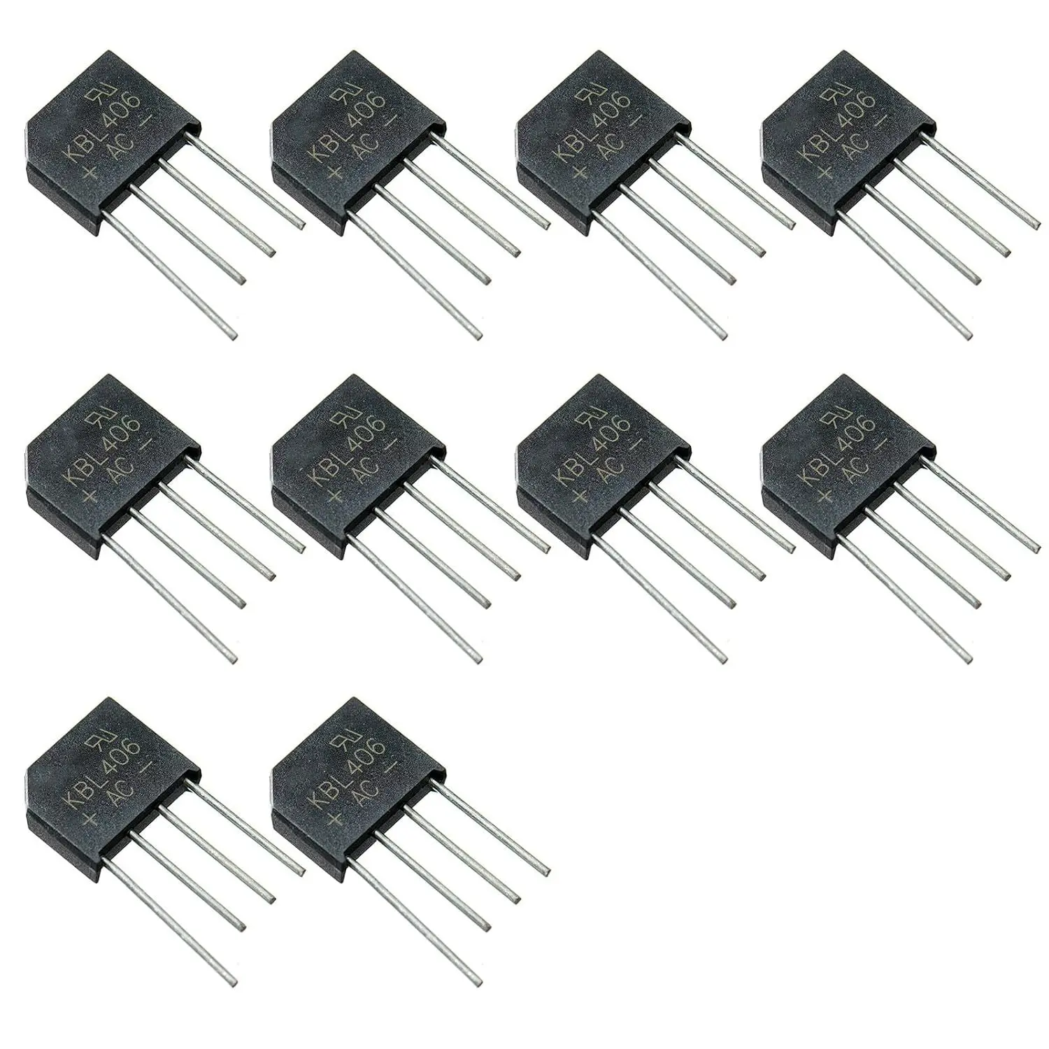 10pcs 406 Single Phase 4A 600V 4Pins Silicon Bridge Rectifiers