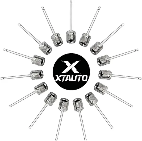 XTAUTO 50 Pack Ball Pump Needles, Stainless Steel Inflation Pins with Dual Ports for Faster Inflation - Universal for Basketballs, Soccer Balls, & Volleyballs, Inflates Balls