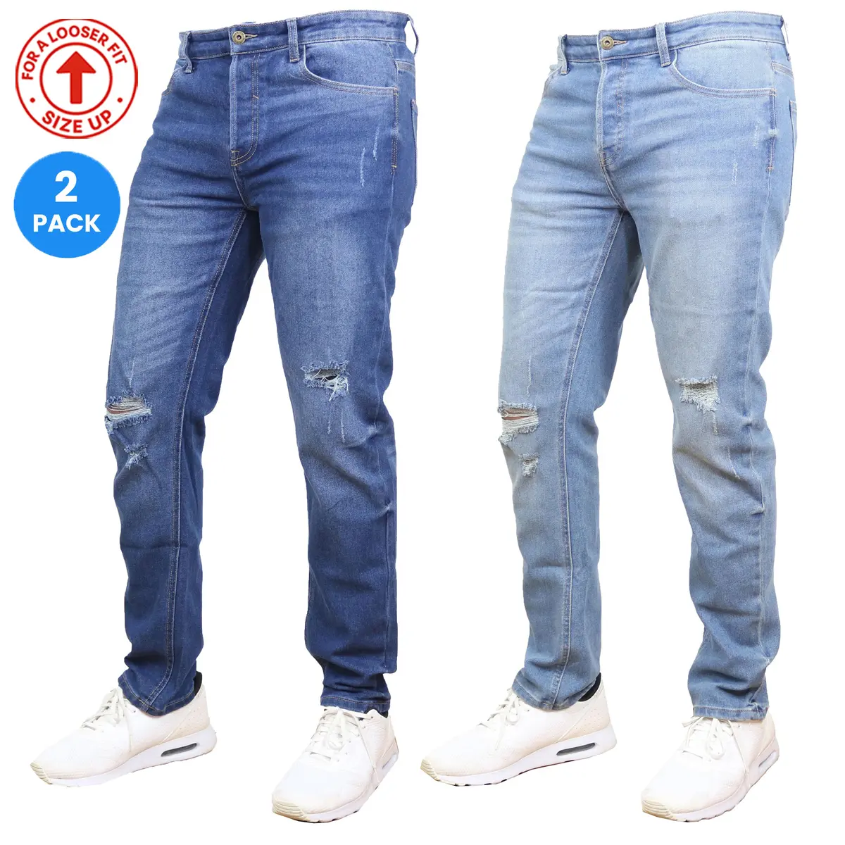 (2-Pack) Dark Wash - Medium Wash